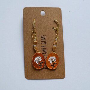 Handmade Floral Dangle Earrings